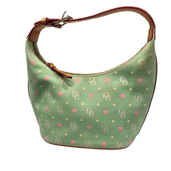 Dooney & Bourke Handbags - Dooney & Bourke Mint Green Hobo with Pink and Tan Accents
